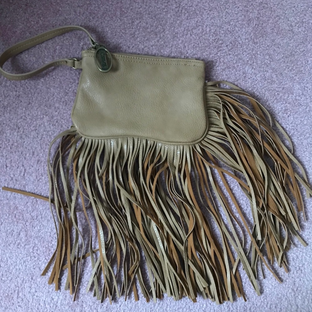 Brown Fringe Wristlet Clutch - Boho Western